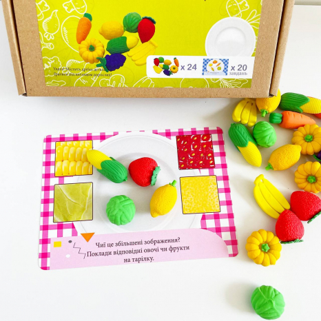 Развивающая игра с карточками заданиями Полезная тарелка