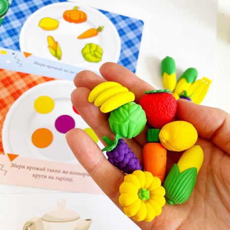 Развивающая игра с карточками заданиями Полезная тарелка