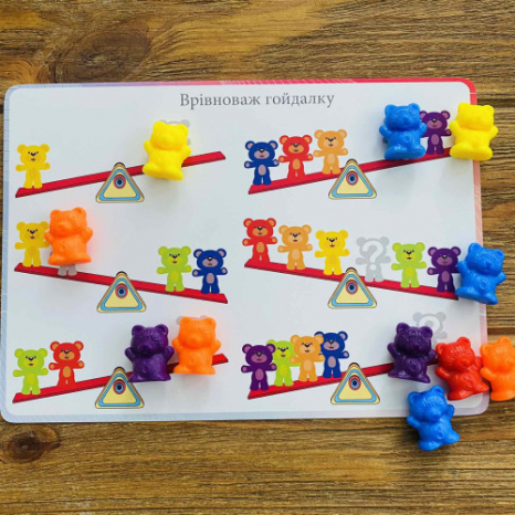 Розвиваюча гра - сортер з картками-завданнями Розумні ведмедики