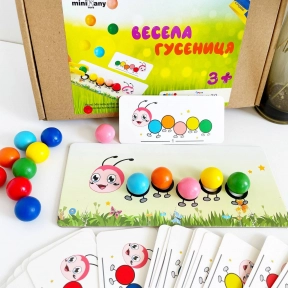 Развивающая игра на изучение цветов с заданиями Веселая гусеница