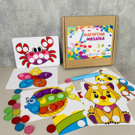 Магнітна мозаїка зі стилусом та картками-основами