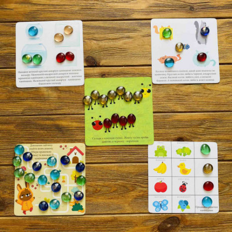 Развивающая игра с карточками-заданиями "Яркие камешки", MMT-036