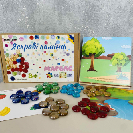 Развивающая игра с карточками-заданиями "Яркие камешки", MMT-036