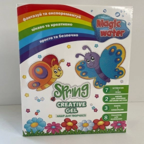 Набір для творчості "Magic water. Creative gel SPRING" "Ludum", 4 кольорові гелі, ложка, пакетик сухої речовини, MV6031-04