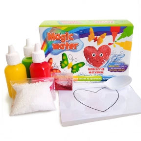 Набор для творчества аквагель Magic water. Блестящие фигурки MV6031-05 Ludum: 3 цветных геля, ложка,