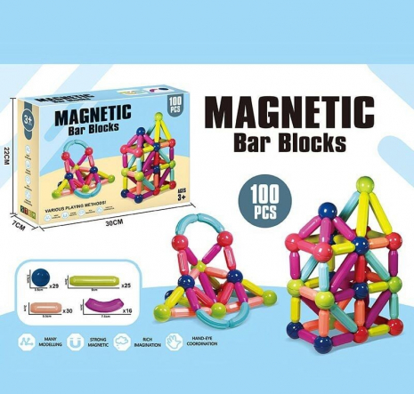 Магнітний конструктор 100 деталей, MX 2488-100
