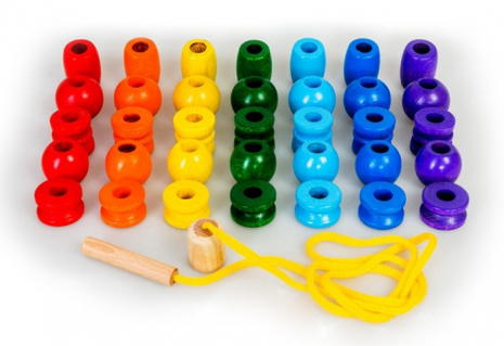 Дерев'яна іграшка Шнурівка намисто в коробці, ТАТО