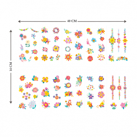 Набір наліпок на тіло та нігті "Квіти", 260 наліпок Avenir NA218207