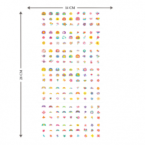 Набір наліпок на тіло та нігті "Квіти", 260 наліпок Avenir NA218207