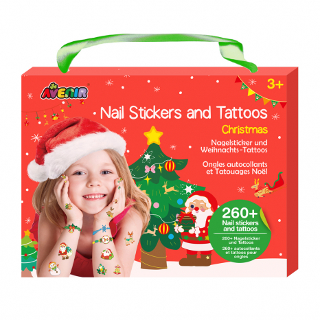 Набір наліпок на тіло та нігті Різдво 260 наліпок NA218208 Avenir