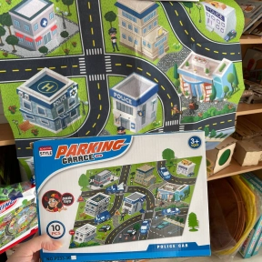 Ігровий килимок з фетру з дорожніми знаками та машинкою