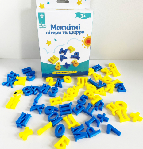 Магнитные буквы и цифры (укр), магнитный алфавит PL-7060
