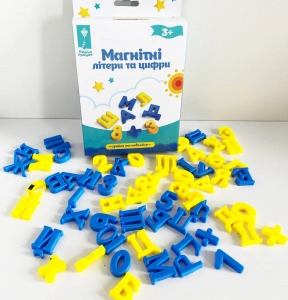 Магнитные буквы и цифры (укр), магнитный алфавит PL-7060
