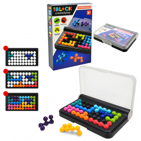 Дитяча логічна гра  - головоломка з тривимірними елементами  IBLOCK  PL-724-112