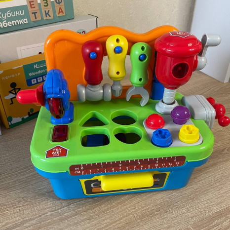 Набор столик игрушечных инструментов со световыми музыкальными эффектами PL-724-32