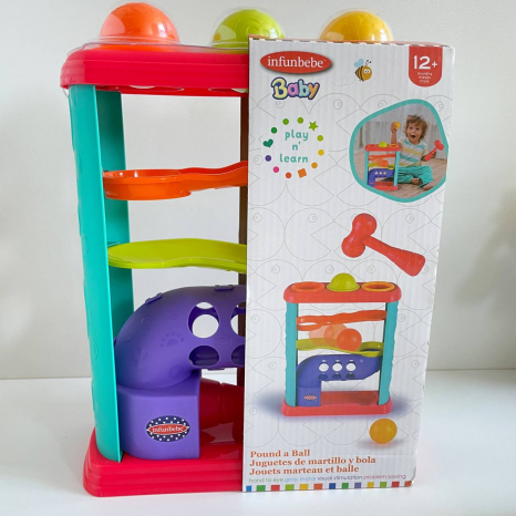 Дитяча пластикова стукалка на 3 доріжки з м'ячиками та молоточком PL1021