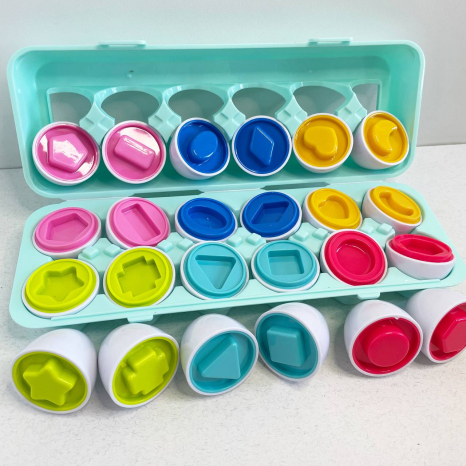 Сортер яйца в лотке Геометрические фигуры 12 шт PLE12