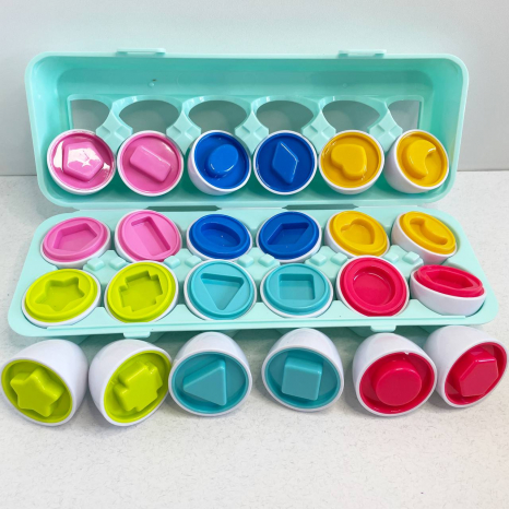 Сортер яйца в лотке Геометрические фигуры 12 шт PLE12