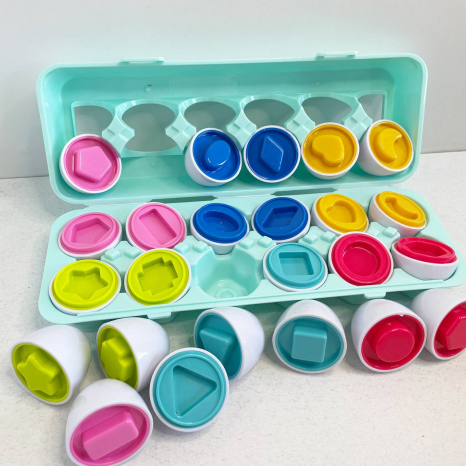 Сортер яйца в лотке Геометрические фигуры 12 шт PLE12