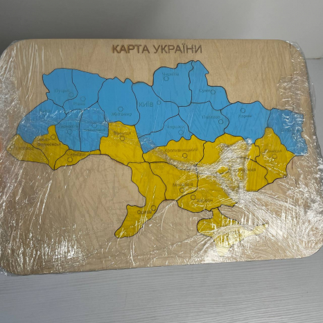 Дерев'яний пазл вкладка Мапа України на 25 елементів