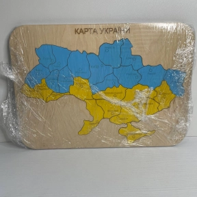Дерев'яний пазл вкладка Мапа України на 25 елементів