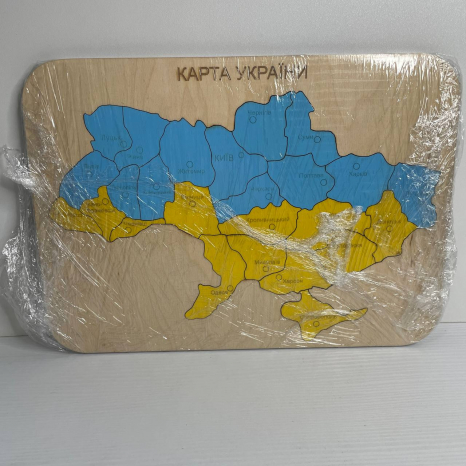 Дерев'яний пазл вкладка Мапа України на 25 елементів
