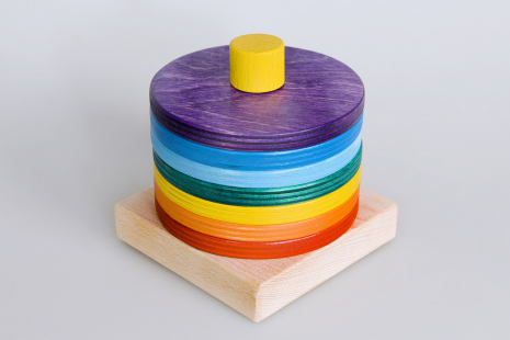 Дерев'яна іграшка пірамідка "Ребус" ТАТО