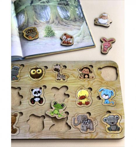 Дерев'яний пазл-сортер "Тварини" Ань-Янь ПСД027