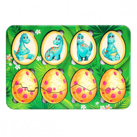 Дерев'яна рамка - вкладка, пазл Емоції динозавриків Ubee ПСД041