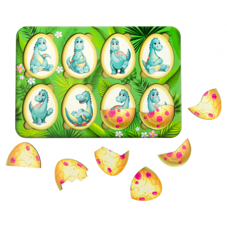 Дерев'яна рамка - вкладка, пазл Емоції динозавриків Ubee ПСД041