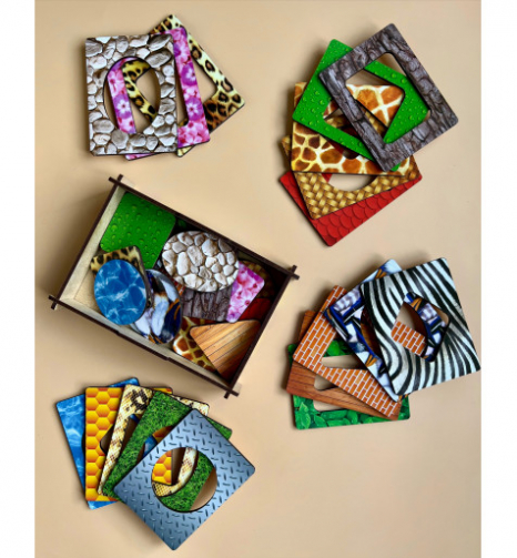 Дощечки Сегена с узорами - 2 (перья), Ubee, ПСД086