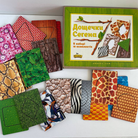 Дощечки Сегена с узорами - 2 (перья), Ubee, ПСД086