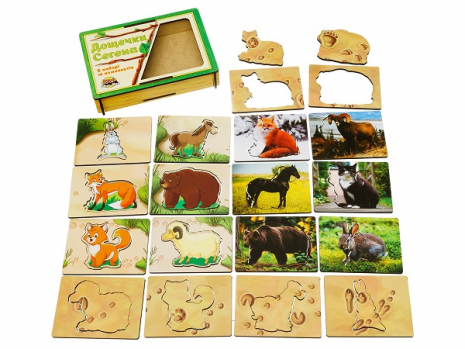 Дерев'яні рамки-вкладки дощечки Сегена Сліди звірів  Ubee ПСД094