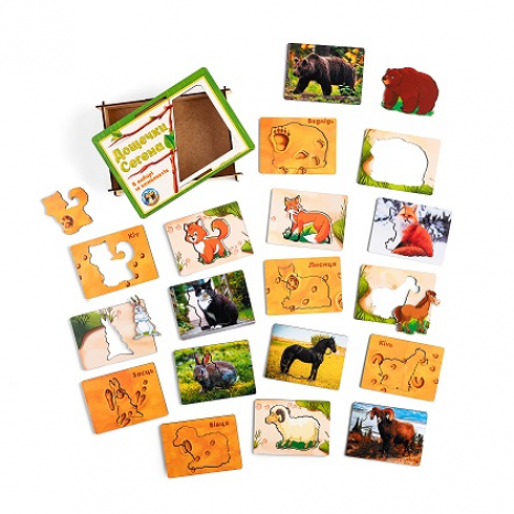 Дерев'яні рамки-вкладки дощечки Сегена Сліди звірів  Ubee ПСД094