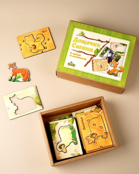 Дерев'яні рамки-вкладки дощечки Сегена Сліди звірів  Ubee ПСД094