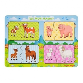 Пазл-вкладиш ''Де моя мама домашні тварини'' Ань-Янь ПСД154