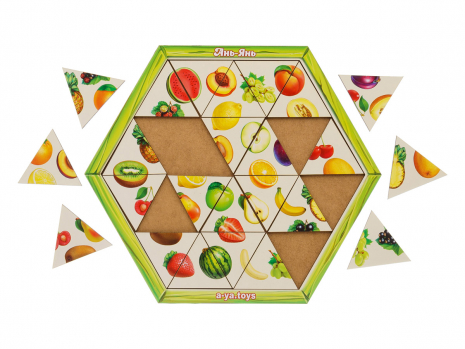 Деревянная игра пазл-головоломка "Фрукты" Ань-Янь. ПСД170