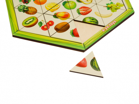 Деревянная игра пазл-головоломка "Фрукты" Ань-Янь. ПСД170