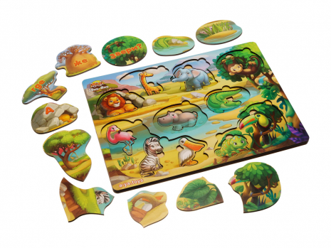 Сортер-вкладиш "А де ж звірі?" Ань-Янь. ПСД175