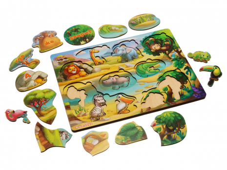 Сортер-вкладиш "А де ж звірі?" Ань-Янь. ПСД175