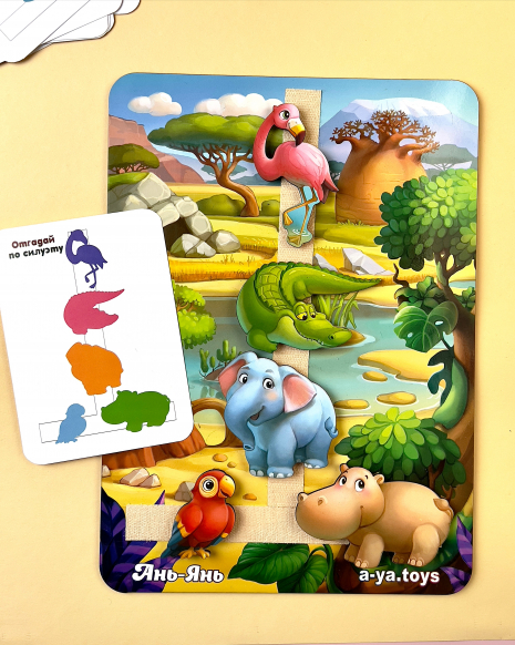 Игра на липучках с карточками "Повтори по схеме – Африка" Ubee ПСД178