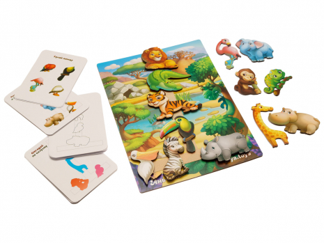 Игра на липучках с карточками "Повтори по схеме – Африка" Ubee ПСД178