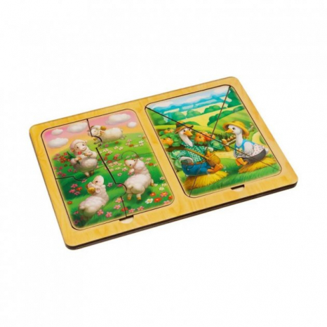 Деревянные пазлы в рамке "Овцы и гуси" Ubee ПСД181