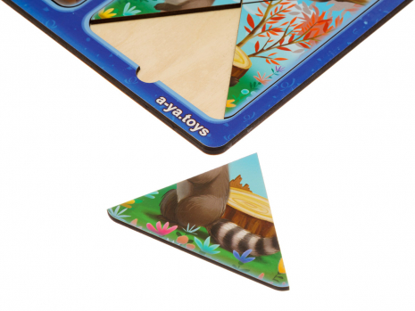 Деревянные пазлы в рамке Зайчики и енотики Ubee ПСД182