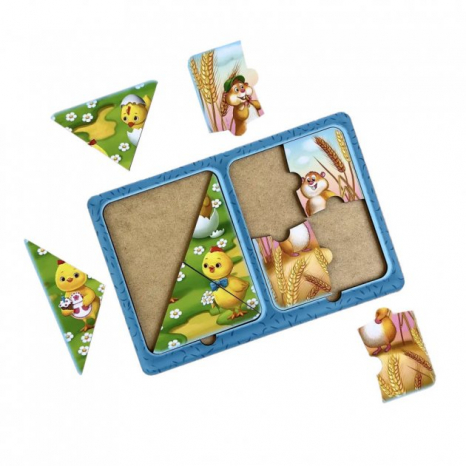 Деревянные пазлы в рамке "Хомяки и цыплята" Ань-Янь ПСД183