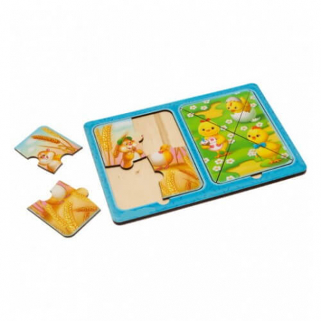 Деревянные пазлы в рамке "Хомяки и цыплята" Ань-Янь ПСД183