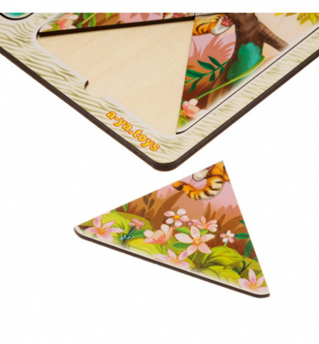 Дерев'яні пазли у рамці Леви та тигреня ПСД184 Ubee