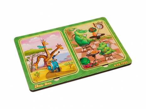 Дерев'яні пазли у рамці Жирафи та крокодили Ubee ПСД185