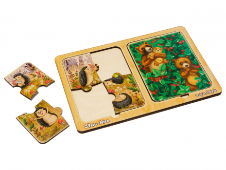 Дерев'яні пазли у рамці Їжачки та ведмеді Ubee ПСД186