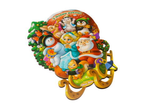 Пазл-вкладыш "Звери на санках" Ань-Янь. ПСД189